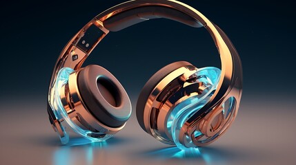 A close up of a headphone the abstract design