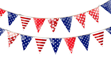 Obraz premium A banner with red, white, and blue stripes and stars