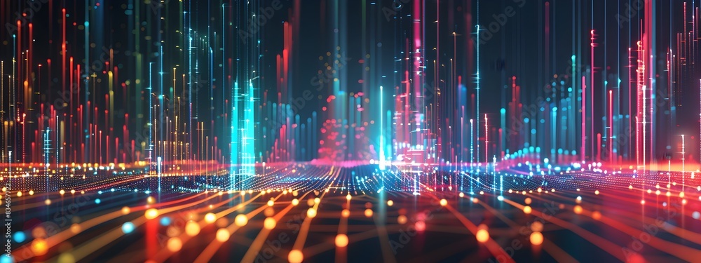 Poster visualization of frequency coordination optimizing electromagnetic spectrum management for seamless