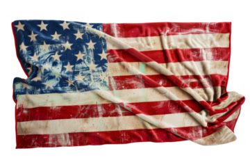 A red, white, and blue American flag with stars