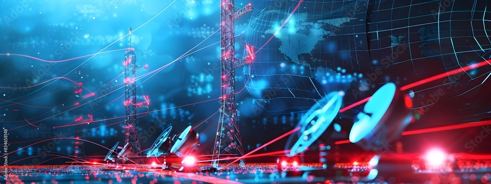Poster visualization of frequency spectrum allocation for wireless communication and technology