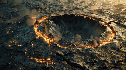 A 3D rendering of tectonic plates shifting beneath the Earth's surface, illustrating the geological processes that contribute to earthquakes and volcanic activity