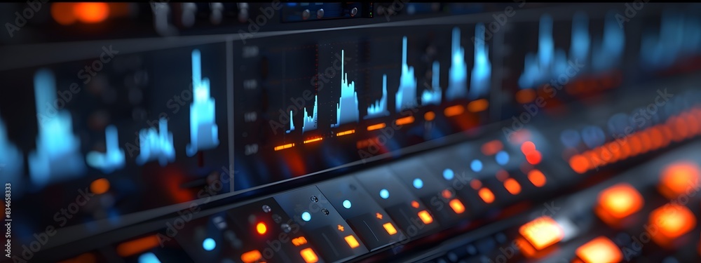 Poster frequency analyzer visualizing and analyzing signal frequencies in audio