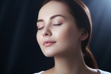 Serene woman with eyes closed