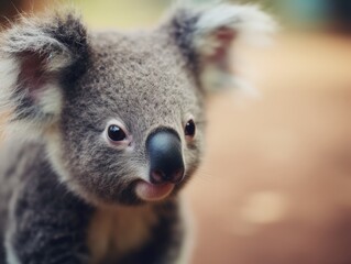 Curious koala close-up