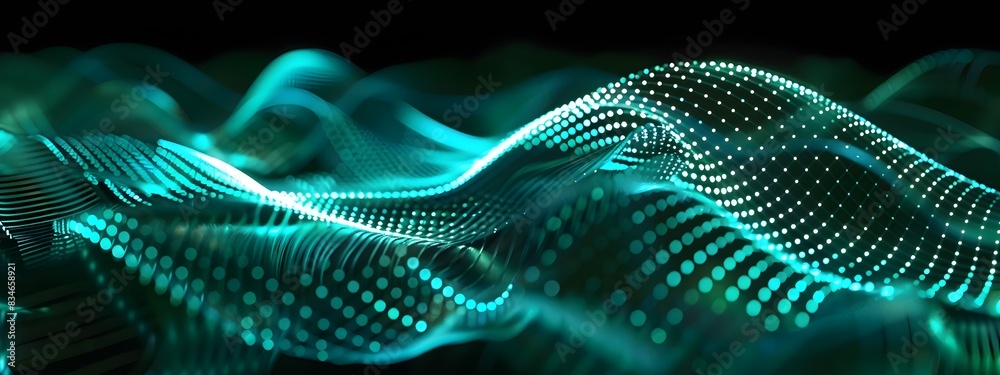 Aufkleber captivating 3d rendered frequency control loop mesmerizing digital art with dynamic waves and curves