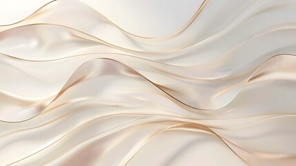 Obraz premium white and gold satin wave background