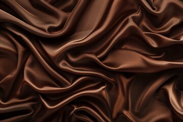 Obraz premium Smooth brown satin fabric texture background