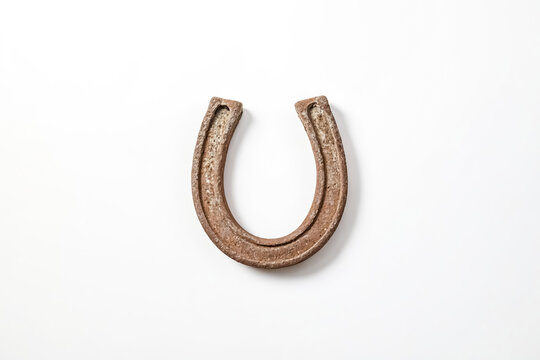 recommend clip art: Rusty Horseshoe on White Background