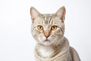 Obraz premium Close-up Portrait of a Cute Tabby Cat with Yellow Eyes