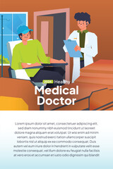 Modern Hospital flat design illustration for event poster design idea