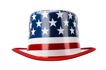 A patriotic hat with stars and stripes
