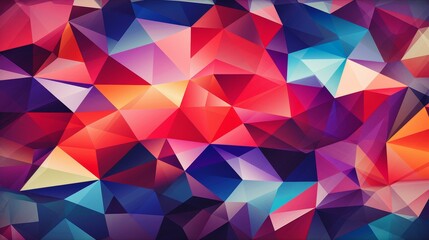 Obraz premium Unique triangle mosaic illustration with abstract design and geometric shapes on a clean background.