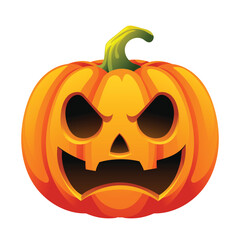 Halloween pumpkin with spooky face. Vector cartoon character illustration