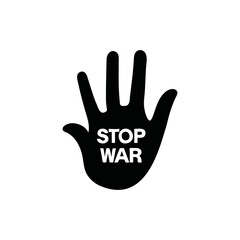 Obraz premium stop war text sticker tshirt vector illustration template design