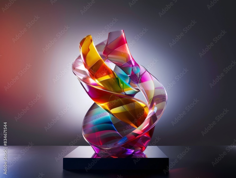 Wall mural colorful abstract glass sculpture