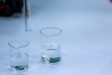 Electroplating experiment in chemistry laboratory.