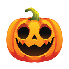 Halloween pumpkin with happy expression. Vector cartoon character illustration