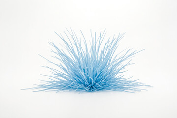 Abstract Blue Grass on White Background
