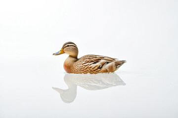 Obraz premium Mallard Duck Swimming in Clear Water