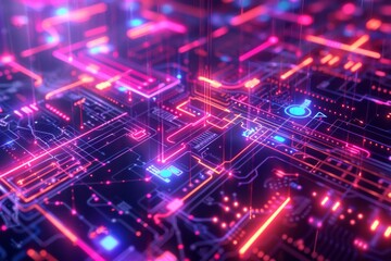 Fototapeta premium Cyber Security Data Transfer illustration created with Generative AI