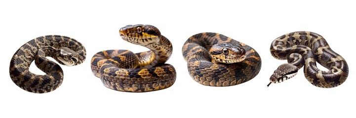 Collection of snake, symbol 2025 isolated on transparent background. Generated Ai