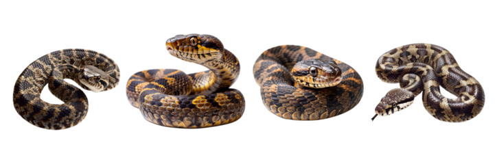 Collection of snake, symbol 2025 isolated on transparent background. Generated Ai