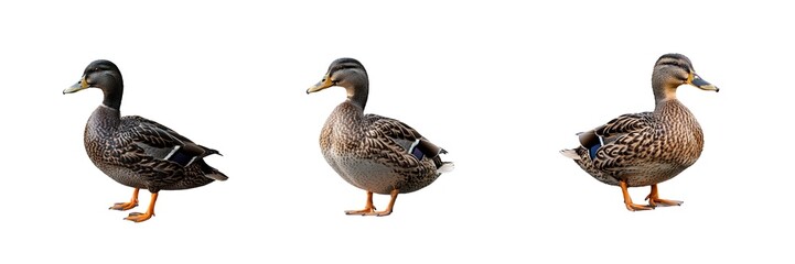 Fototapeta premium Collection of duck isolated on transparent background. Generated Ai