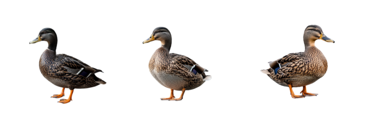 Collection of duck isolated on transparent background. Generated Ai