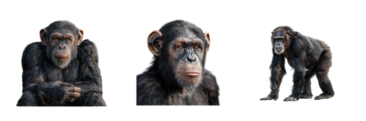 Collection of genus pan cat isolated on transparent background. Generated Ai