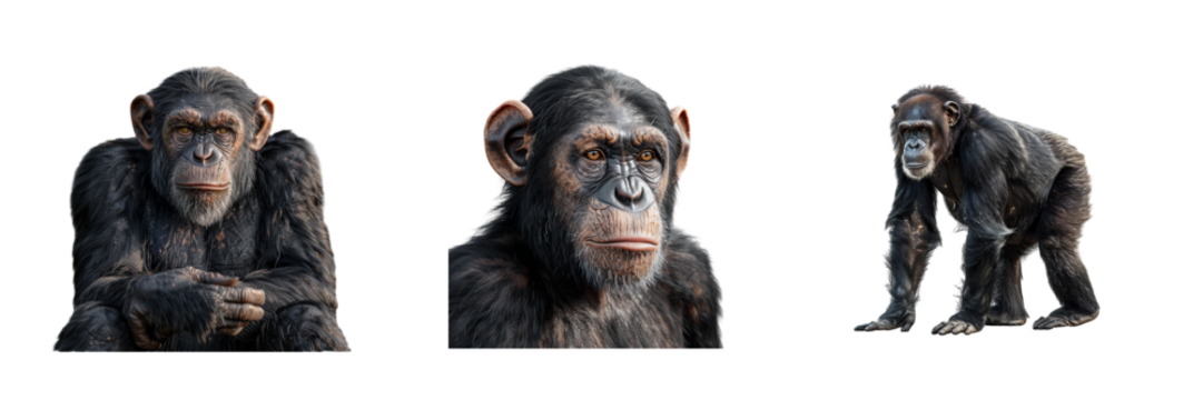 Collection of genus pan cat isolated on transparent background. Generated Ai