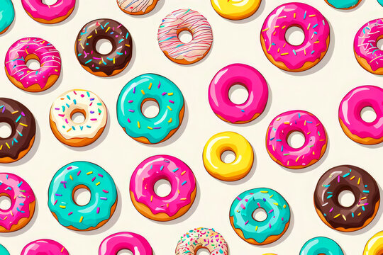 seamless pattern with donuts