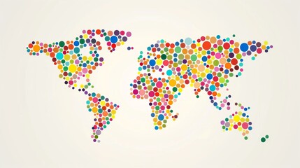 Fototapeta premium Abstract world map made of hexagons, flat design illustration with green colors on white background. Vector Illustration. High resolution vector graphic.