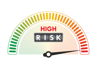 High risk speedometer. Speedometer concept. Vector illustration.	