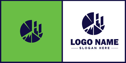 pie chart icon Circle graph Sector chart Pie graph flat logo sign symbol editable vector