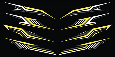 Sport car decal stripes. Speed lines, Sports stripes, racing tuning strips and car sticker vector set. Vector illustration