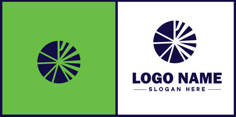 pie chart icon Circle graph Sector chart Pie graph flat logo sign symbol editable vector