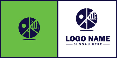 pie chart icon Circle graph Sector chart Pie graph flat logo sign symbol editable vector