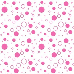 Dots pink and white seamless pattern,backgrounds, illustration, mock-up, pink and white circle.
