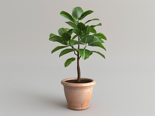 Ficus Plant in Simple Terracotta Pot for Indoor Decor and Natural Home Styling