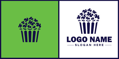 popcorn icon Popping corn Popped corn flat logo sign symbol editable vector