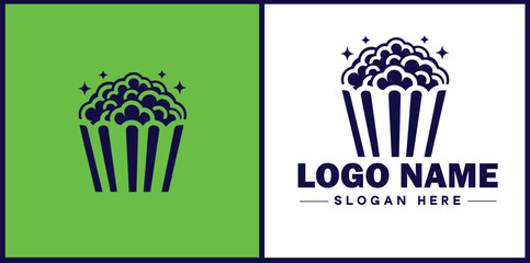 popcorn icon Popping corn Popped corn flat logo sign symbol editable vector