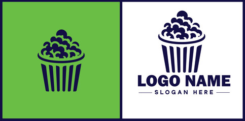 popcorn icon Popping corn Popped corn flat logo sign symbol editable vector