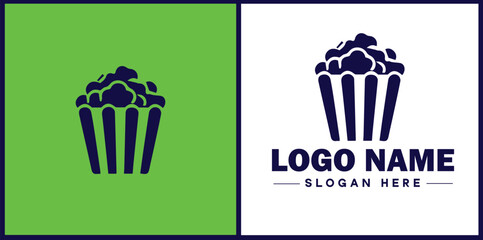 popcorn icon Popping corn Popped corn flat logo sign symbol editable vector