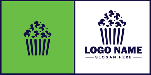 popcorn icon Popping corn Popped corn flat logo sign symbol editable vector