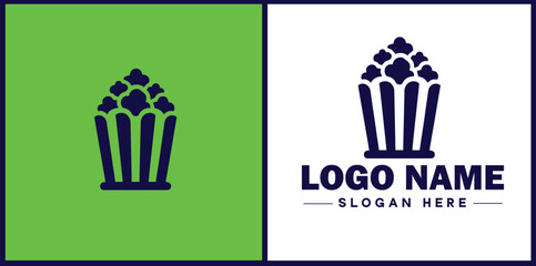 popcorn icon Popping corn Popped corn flat logo sign symbol editable vector
