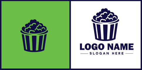 popcorn icon Popping corn Popped corn flat logo sign symbol editable vector