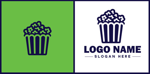 popcorn icon Popping corn Popped corn flat logo sign symbol editable vector