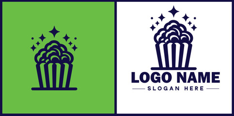 popcorn icon Popping corn Popped corn flat logo sign symbol editable vector