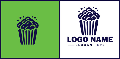 popcorn icon Popping corn Popped corn flat logo sign symbol editable vector